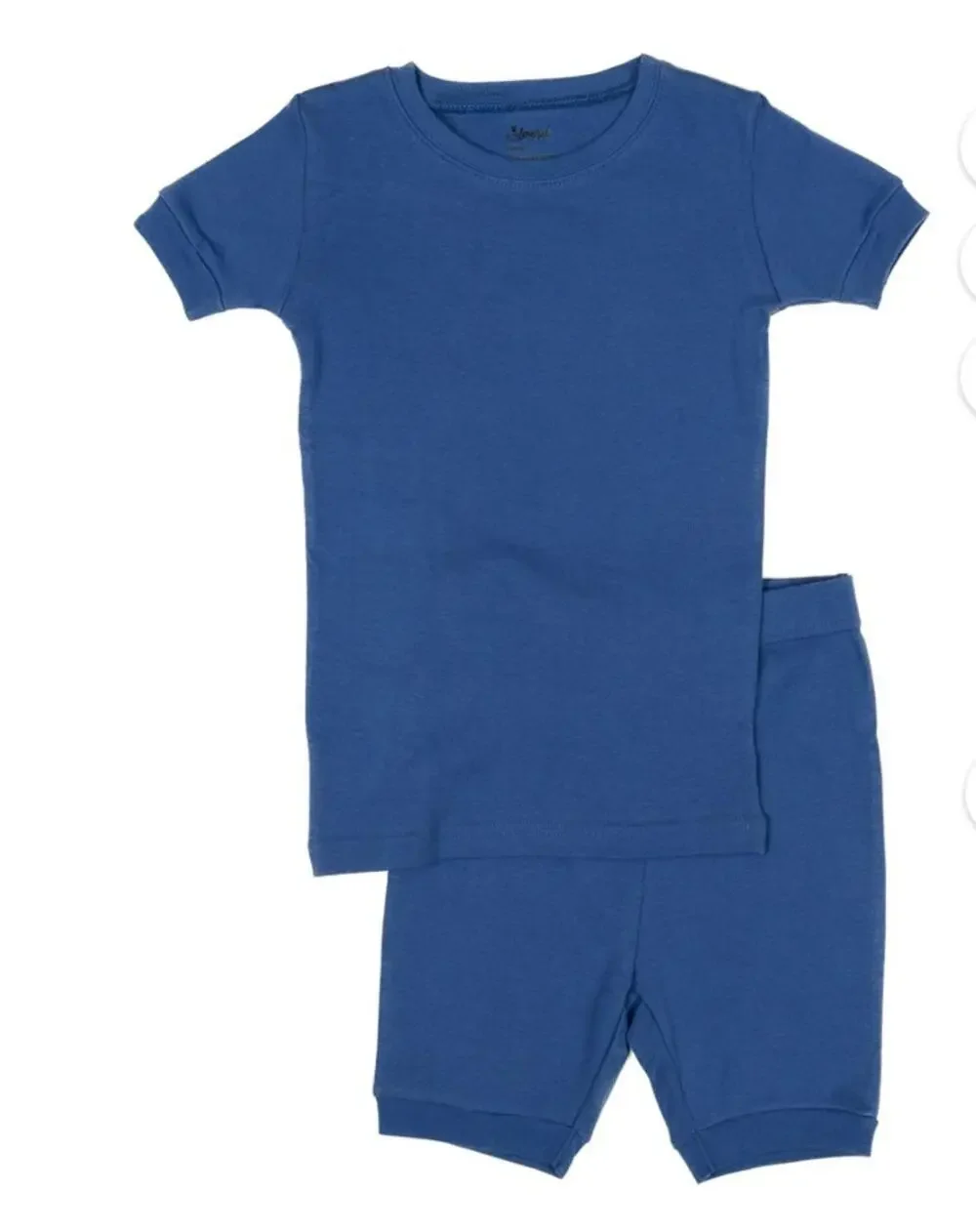 Lot of 2 Leveret Kids Short Sleeve Classic Solid Color Pajamas Black/Blue Sze 10